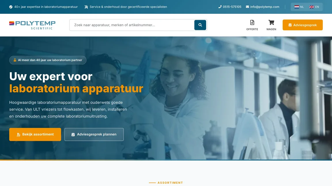Poly Temp Scientific: maatwerk productstructuur