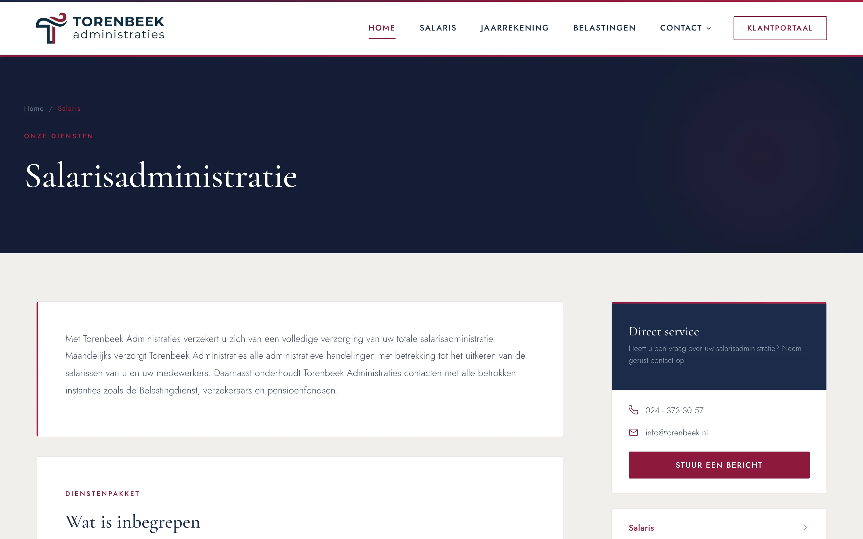 Dienst uitgelegd op de website van torenbeek.nl