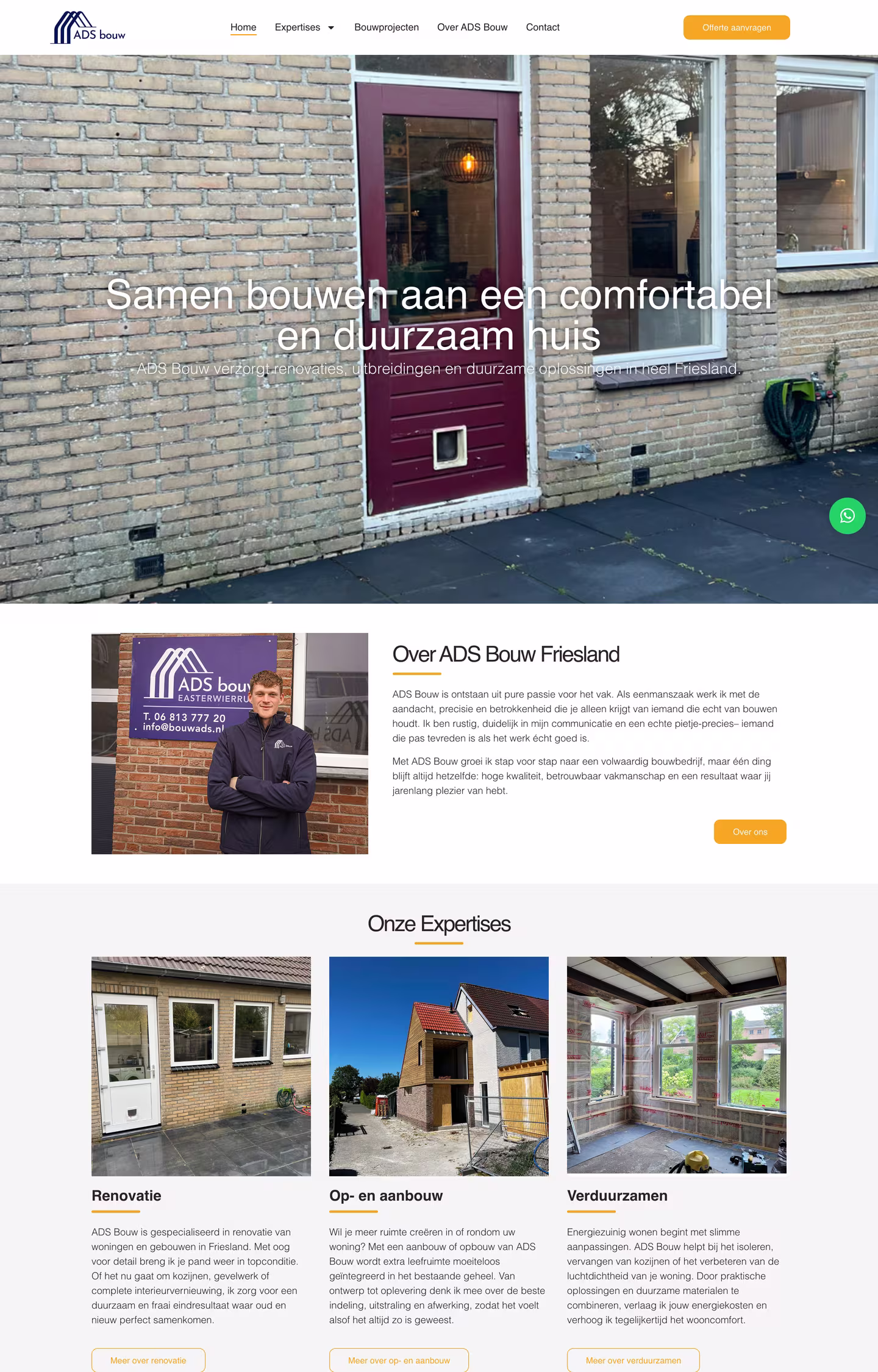 Website van bouwads.nl, gebouwd door NJ Visuals