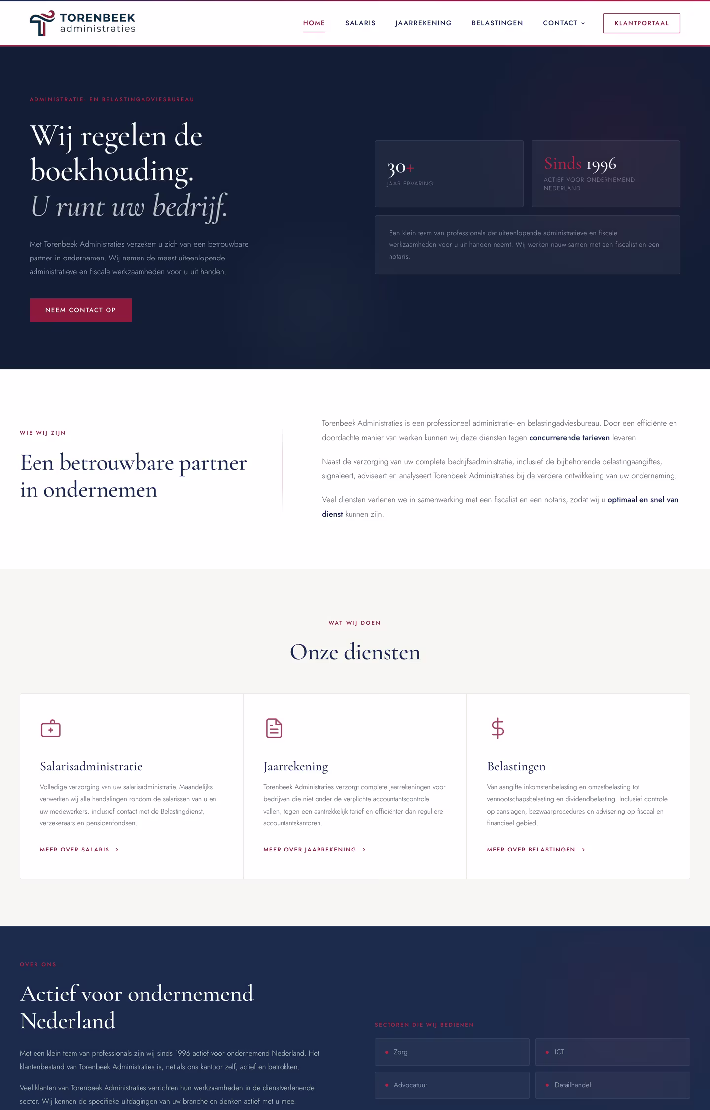 Website van torenbeek.nl, gebouwd door NJ Visuals